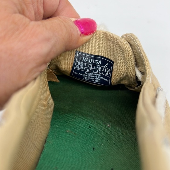 Nautica Tan and Navy Slip on Boat Shoes size 6.5 - Picture 8 of 8